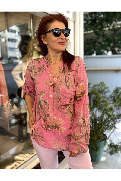 DenizEge Palm ιταλικό πουκάμισο ροζ