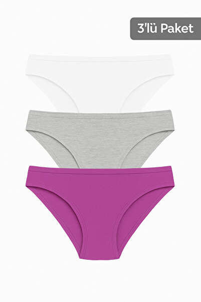 WINNERAIN Pachet de 3 chiloți bikini pentru femei – din bumbac, flexibili, cu...