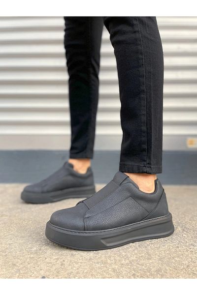 TB Terzi Bey Tb007 Alba Laceless Leather Men's Casual Sneaker Shoes Cst Black