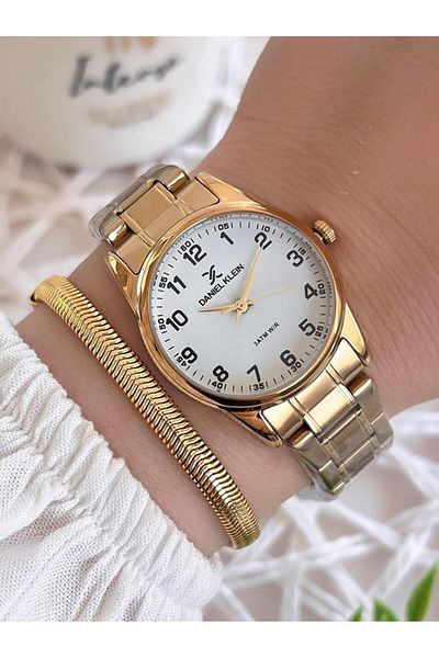 Daniel Klein Steel Cord 3 Atm Water Resistant Special Design Women Wristwatch+Bracelet Vs.Blkt.0477