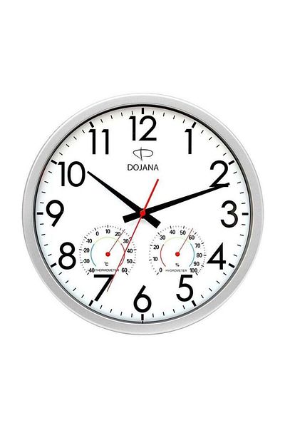 dojana Analog Wall Clock Silver White