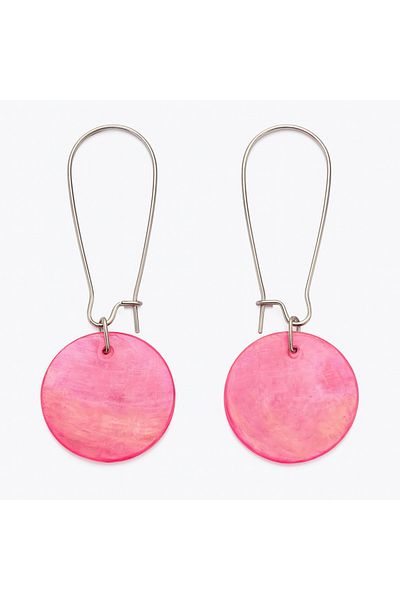 OEM Mother-of-pearl Earrings With Surgical Steel Studs, Handmade