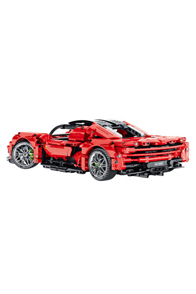 welcomein 1131 Parça Ferrari SF90 Stradale Yapı Bloğu Spor Araba Seti Kırmızı Diecast Stil Koleksiyonluk +6Yaş