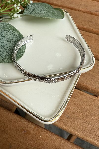 My Joyas Design Steel Tiny Stone Flower Bracelet Silver