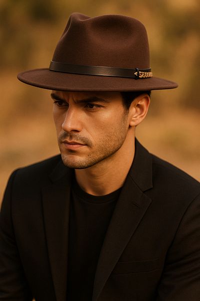 LAGRANZE Men's Stamped Fedora Hat – Premium