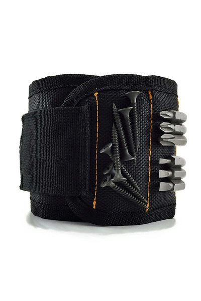SOLLUXE Magnetic Bracelet for Holding Screws, Bits, and Tools, Adjustable Size, Black