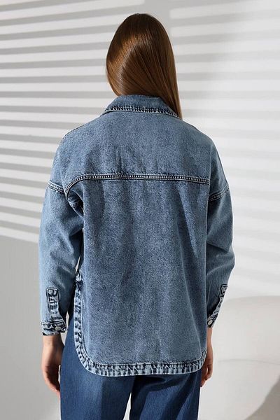 MEECY Damen Overise Jeanshemd