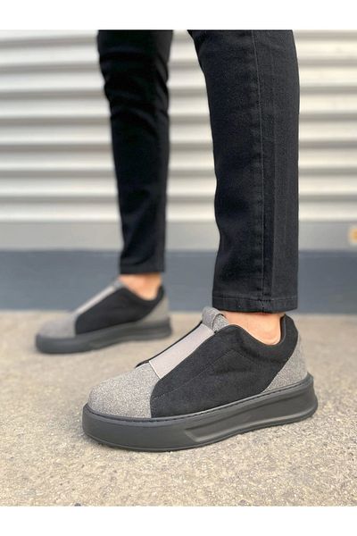 TB Terzi Bey Tb007 Alba Laceless Suede Men's Casual Sneaker Shoes Sst Gray/Black