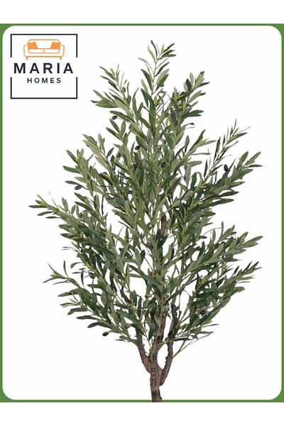 MARIA HOMES Artificial Olive Tree 190 cm – Tall Indoor Decorative Plant with White Pot