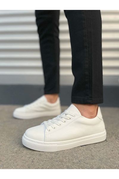 TB Terzi Bey Tb122 Fashion Lace-Up Skin Men's Casual Sneaker Shoes Cbt - White