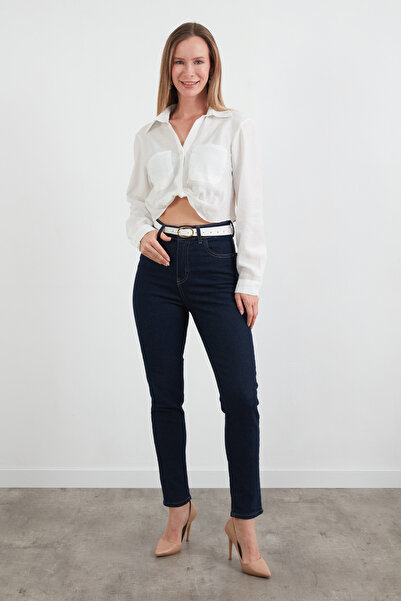 Fulla Moda Knotted Front Pocket Crop Shirt