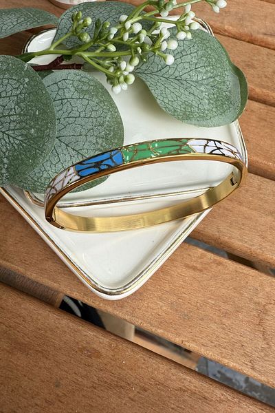 My Joyas Design Steel Art Collection Enamel Bracelet 5.8cm