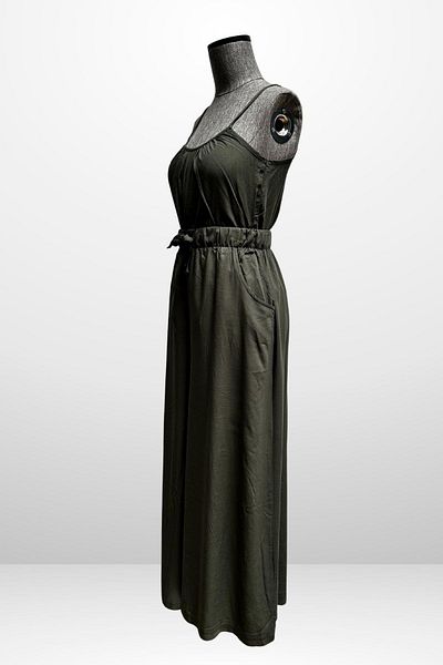 By Saygı Women's String Strap Blouse Elastic Waist Pocket Palazzo Pants 2 Piece Set