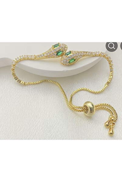 Marmara سوار يلان بحجر الزركون وتصميم خاص باللون الذهبي