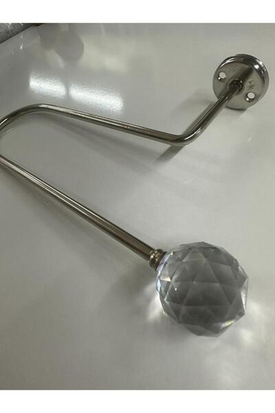 SEILL Kristal Top U Renso Fon Perde Aksesuarı GÜMÜŞ (1 ADET)