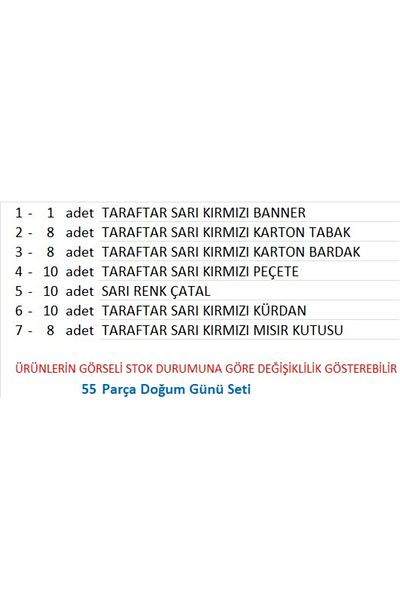ZENVİVA Banner galben roșu pentru fani, 8 farfurii, 8 pahare, 8 cutii de porumb, 10 șervețele, 10 furculițe, 10 scobitori