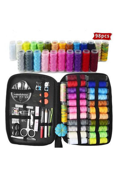 SOLLUXE Kit de cusut multifuncțional premium DIY pentru casă și călătorii, accesorii, foarfece și unghiera