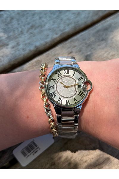Ferrucci Rosegold and Silver Bicolor Brand Model Steel Color Do Not Change Women's Watch