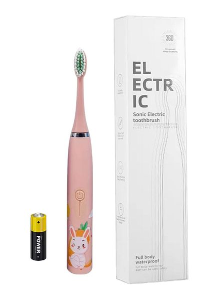 MOAWAVE Soft Electric Toothbrush for Children +3, with battery included, Pink color MOAWAVE™