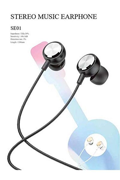 Generic Golf Space Earphone With Mic Metal Bass SE-01 White