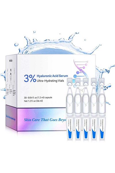NOVA KISS Fiole cu acid hialuronic 3%, ultra hidratante, premium, 30 de fiole x 1,2 ml