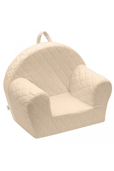 divendi-ro Baby armchair in sponge, with velvet cover and side pocket, New Baby, cream