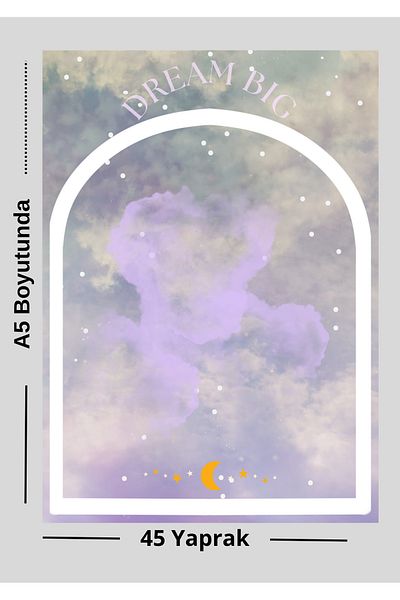 Ez&Tu Stıcker Dream Big A5 Note Paper |   Sky Themed Motivational Design - 45 Sheets