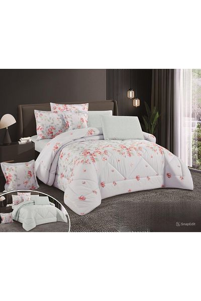 NAJMA Summer printed microfiber double bed sheet for a comfortable and peaceful sleep