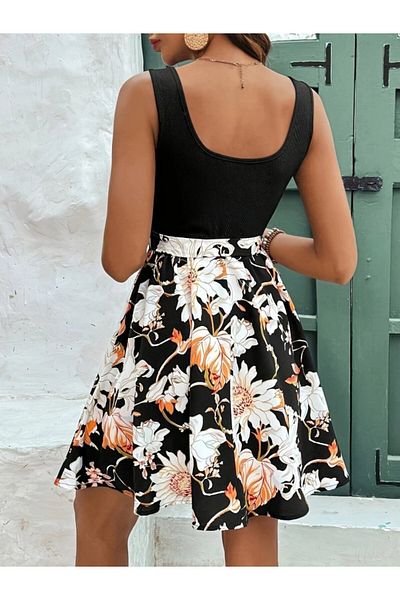 leyla sanat sanata yeni bir bakış açısı Leyla a New Perspective on Art Women's Strap Round Neck Top Camisole Bottom Single Jersey Waist Ku