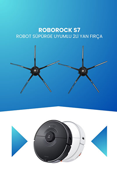 ELECTROLL Συμβατή με Roborock S7 Robot Vacuum Cleaner Πλαϊνή βούρτσα 2 τεμαχίων Μαύρη