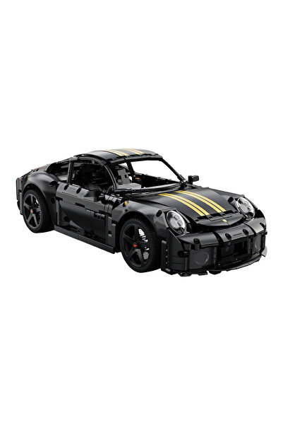 welcomein Lisanslı 45 cm 1655 Parça Uzaktan Kumandalı Yapı Bloğu Araba – Mat Siyah Porsche Cayman Model RC Set