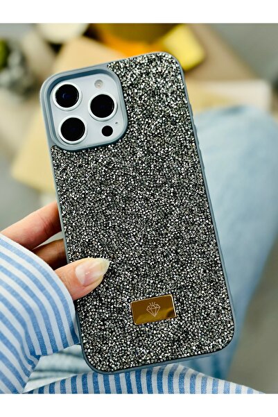 Go Aksesuar iPhone 14 Promax Compatible Diamond Design Sparkling Shiny Diamond Silicone Case