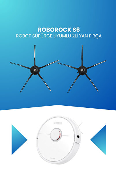 ELECTROLL Perie laterală compatibilă cu aspiratorul robot Roborock S6, 2 bucă...