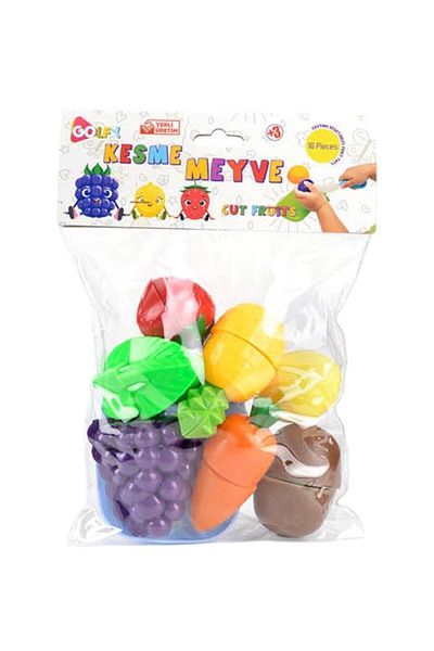 Sole Toy Vegetable-Fruit Cutting Set, 16 Pieces with Cutting Board
