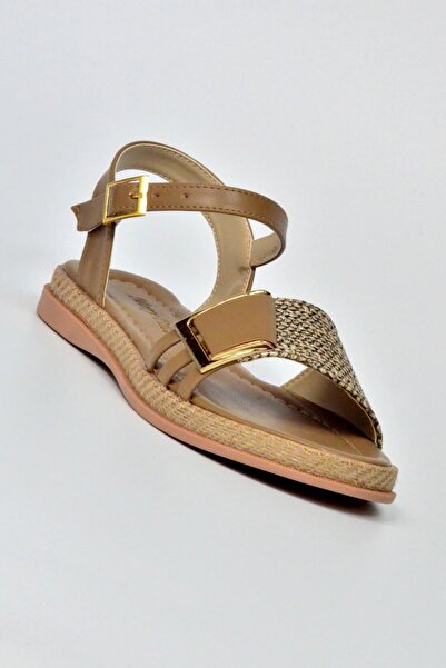 Merry Pace Sandale cu talpă plată din paie, cu o singură curea de paie, 358205Z