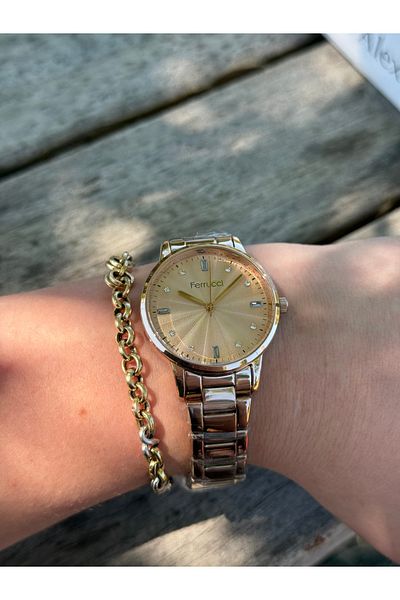 Ferrucci Rosegold Colorful Stylish Stone Steel Color-Unchanging Women's Watch