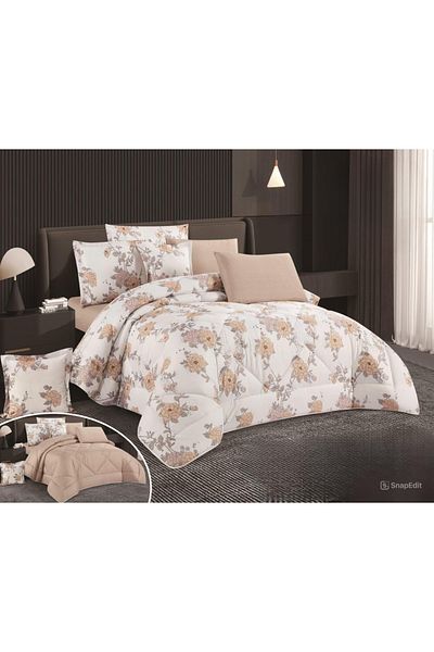 NAJMA Summer printed microfiber double bed sheet for a comfortable and peaceful sleep