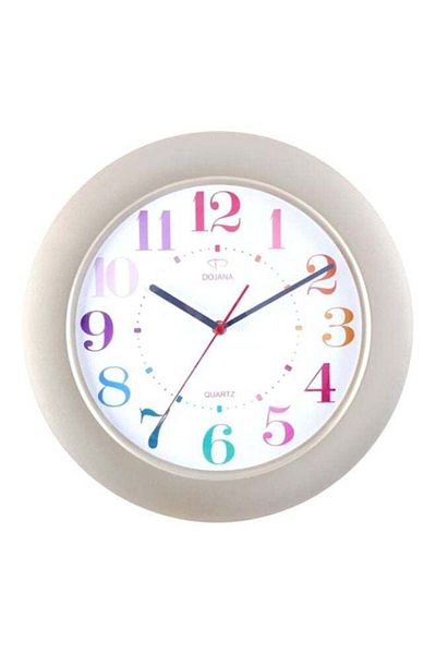 dojana Round Analog Wall Clock Beige/White