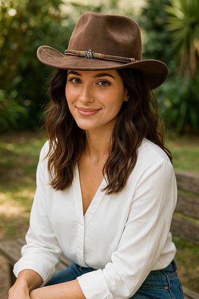 LAGRANZE Modern Cut Women's Cashmere Cowboy Hat