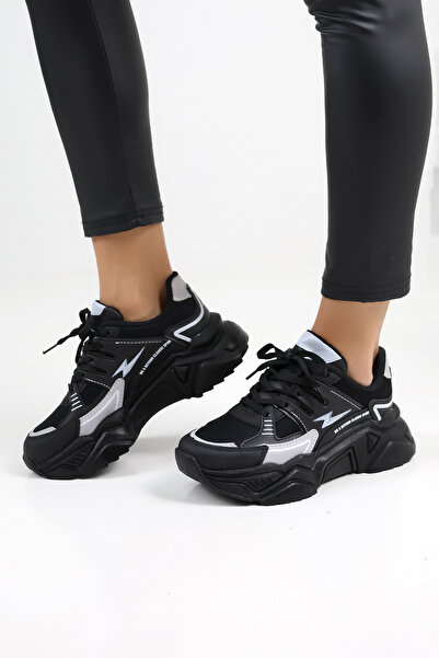 Encool Černé dámské ležérní tenisky Stylová vysoká podrážka – s barevnými variantami