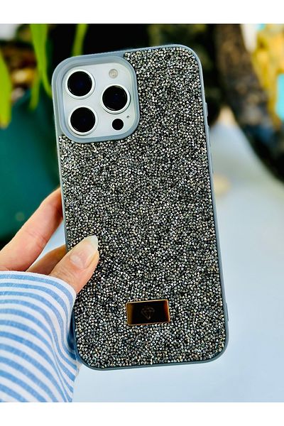 Go Aksesuar iPhone 14 Promax Compatible Diamond Design Sparkling Shiny Diamond Silicone Case