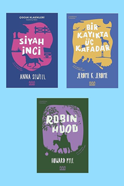 MundiKitap 8 yaş ve Üzeri Robin Hood-Siyah İnci-Bir Kayıkta Üç Kafadar Kısalt...