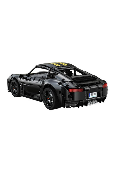 welcomein Lisanslı 45 cm 1655 Parça Uzaktan Kumandalı Yapı Bloğu Araba – Mat Siyah Porsche Cayman Model RC Set