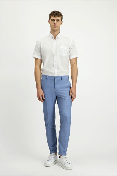 Kiğılı Super Slim Fit Extra Slim Fit Lycra Striped Classic Fabric Trousers