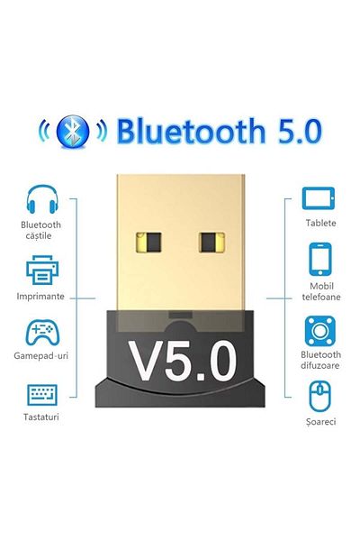 OEM Bluetooth 5.0 USB Device Adapter for PC/Laptop - Black