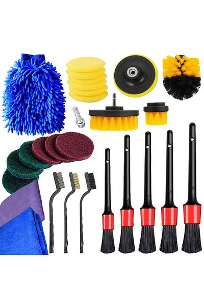 divendi-ro Set of microfiber sponges and microfiber brushes for washing and polishing