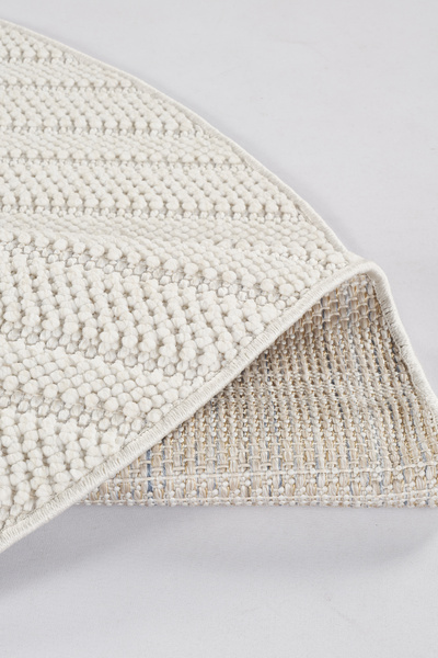 Livset Yumuşak Bukleli Krem Oeko-tex Sertifikalı Yuvarlak Oturma Odası Salon Mutfak Balkon Çocuk Halısı