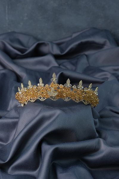 Hayalperest boncuk Crystal Beaded Bade Bridal Crown