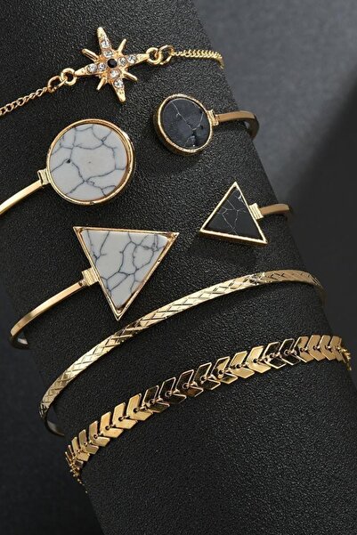 Chiccy Stoned Star Bracelet and Natural Stone Bracelet Set