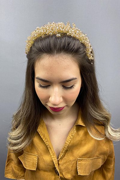 Hayalperest boncuk Accesoriu pentru păr de mireasă cu cristal asiatic